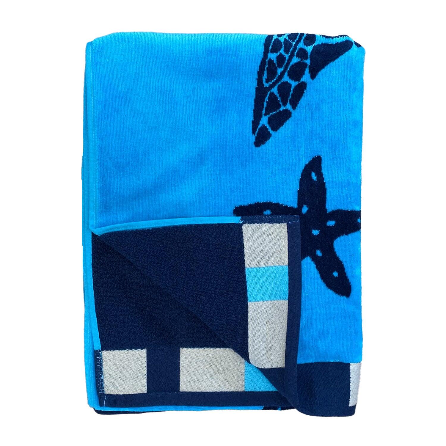 Serviette de plage éponge velours Jacquard - Bellia - 100x175cm - 470g/m² 2/2