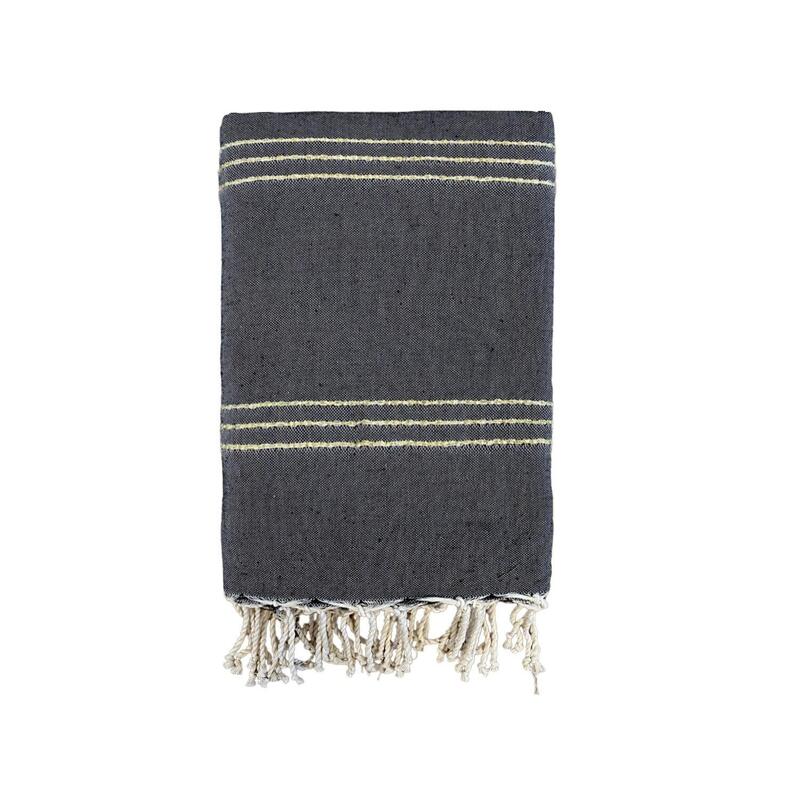 Fouta tradicional Osiris 200x200 190g/m² Negro/Oro