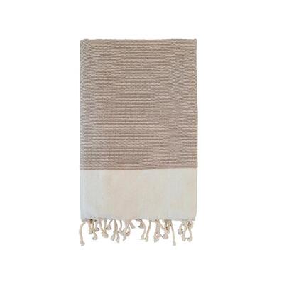 Traditionele wafelstructuur hammamhanddoek beige 200x200 - athena taupe xl