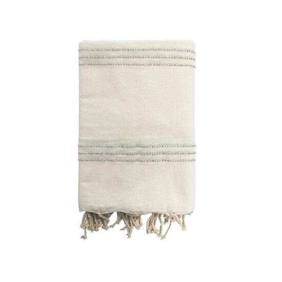 Fouta Isis tradizionale 200x200 190g/m² Ecru/Argento