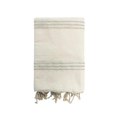 Traditionele fouta isis 200x200 190g/m² ecru / zilver