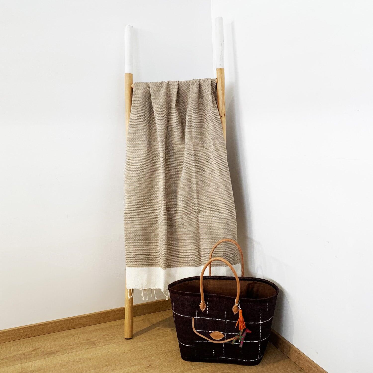 Fouta tradizionale a nido d'ape - Athena Taupe - 100x200 cm - 190 g/m² 2/3