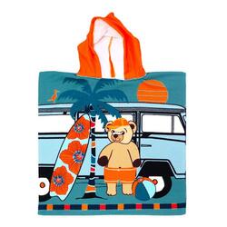 Poncho de bain microfibre Surfista 60x120 250 g/m² bleu canard