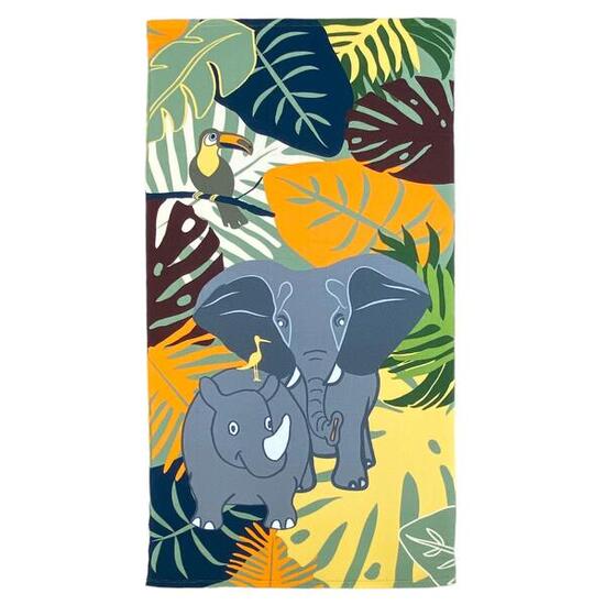 Serviette de plage microfibre enfant - Elephant - 70x140cm - 250g/m²