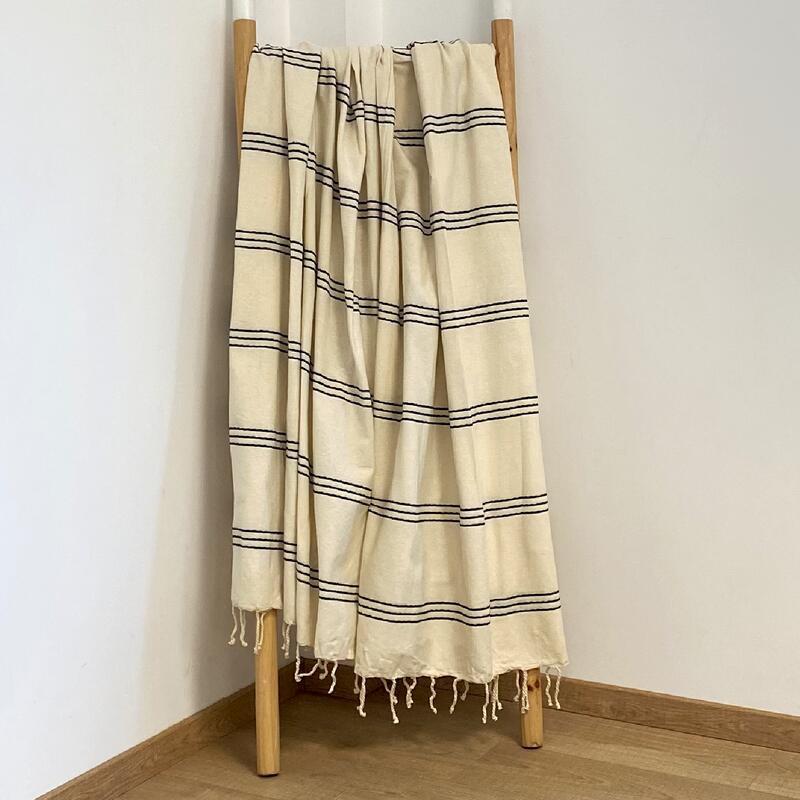 Calliope tradicional Fouta100x200 190g/m² Crudo/Negro