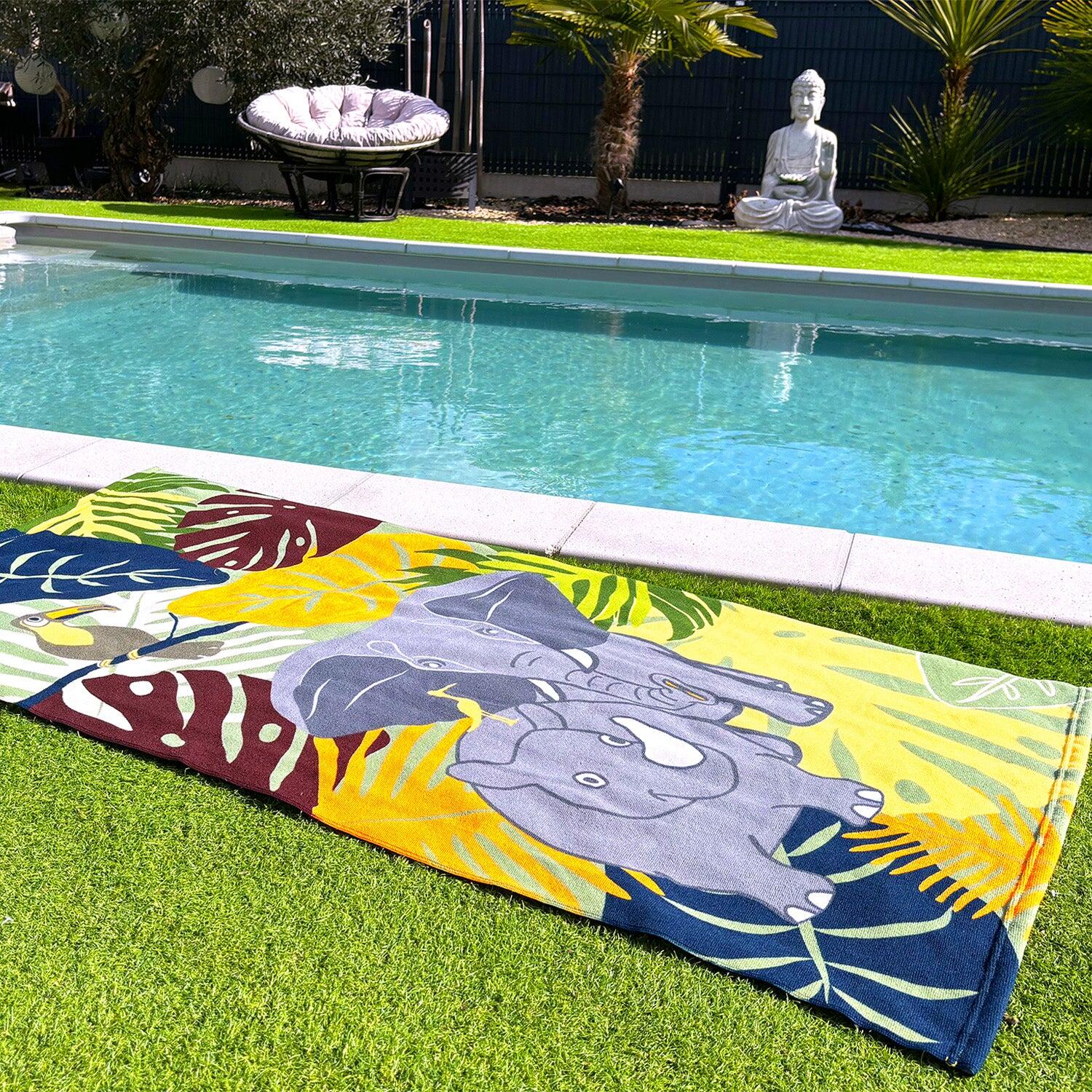 Serviette de plage microfibre enfant - Elephant - 70x140cm - 250g/m² 4/4