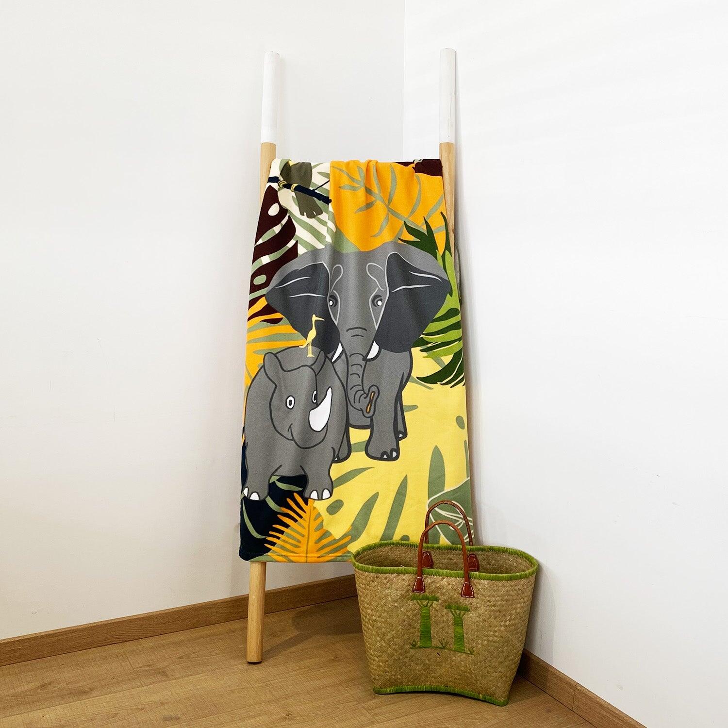 Serviette de plage microfibre enfant - Elephant - 70x140cm - 250g/m² 2/4