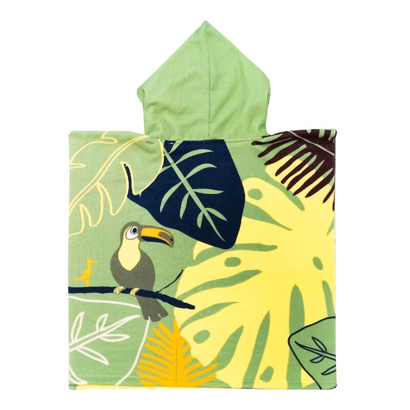 Poncho infantil e pacote de toalhas de microfibra elphant verde