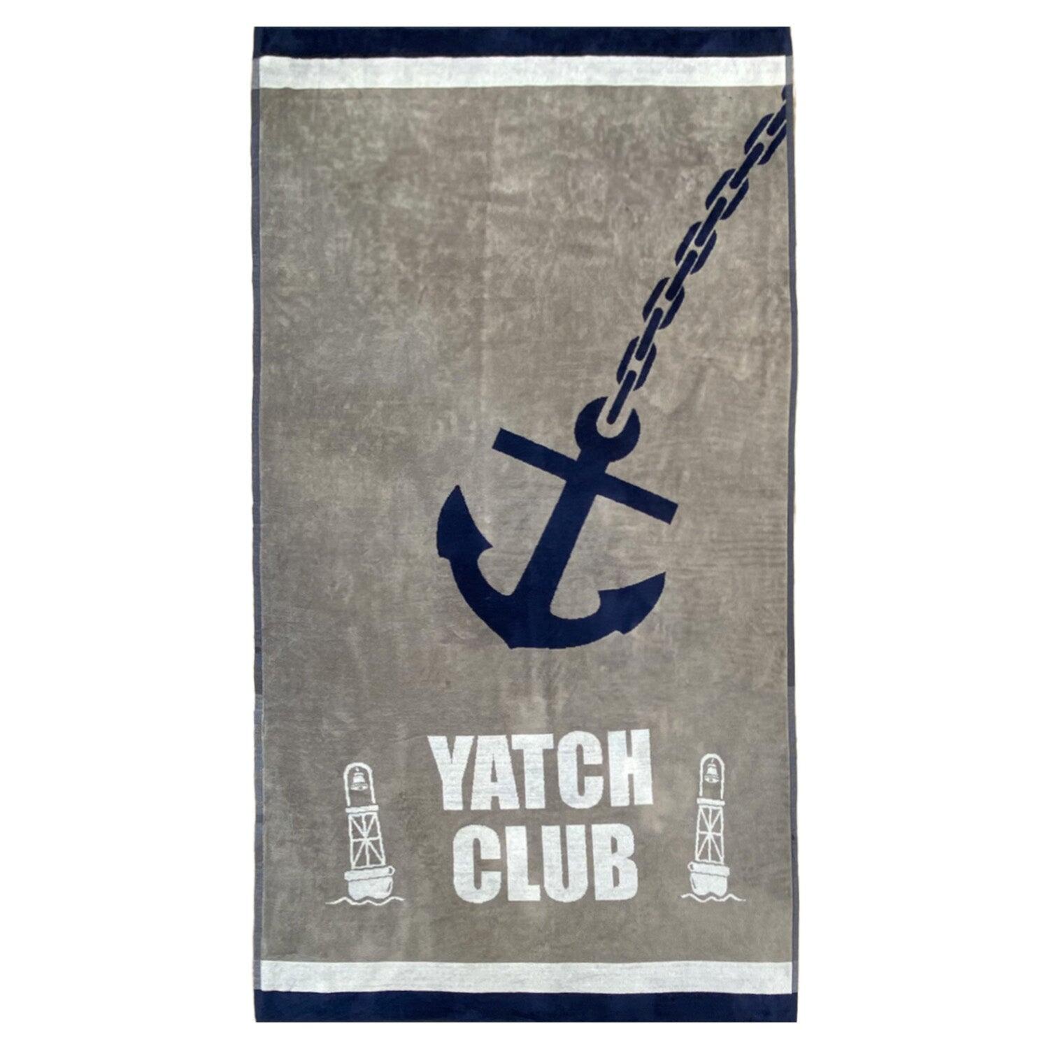 LE COMPTOIR DE LA PLAGE Toalha de praia jacquard "Yacht Club " 95x175 beige