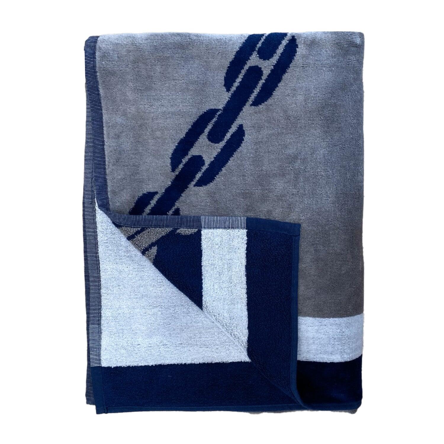 Telo mare in spugna velour Jacquard - Yacht Club - 95x175 cm - 440 g/m² 2/2