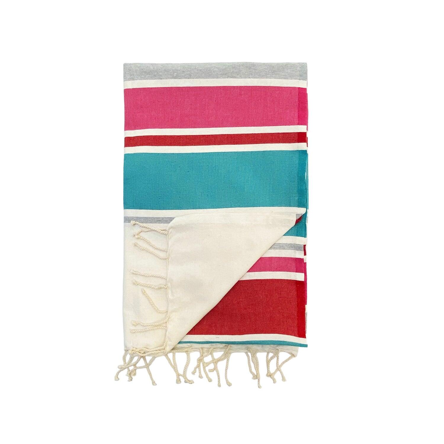 LE COMPTOIR DE LA PLAGE Toalha de Banho Turco em Tecido Plano Tradicional Azul 100x200 - Helios Lago