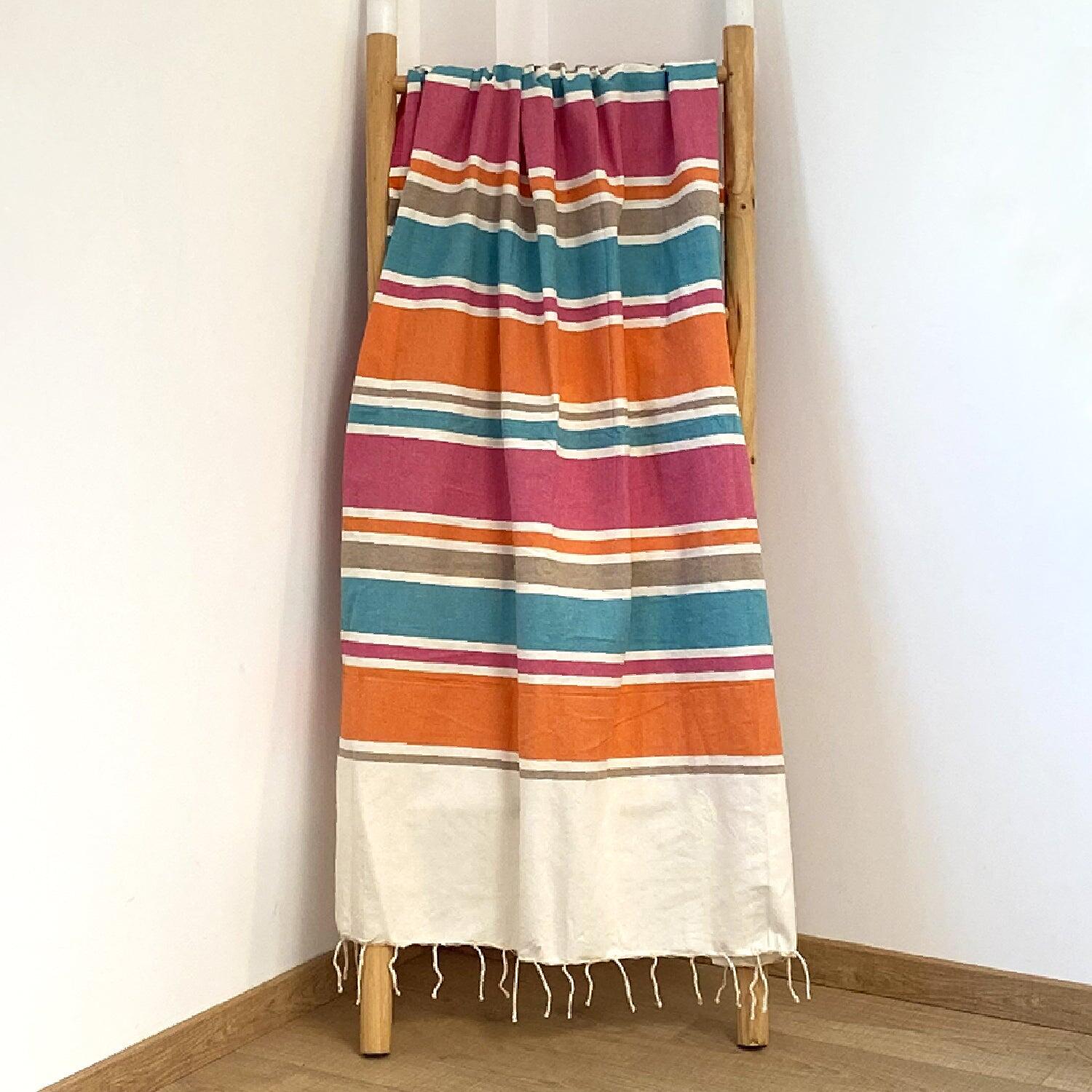 Hammamdoek Platgeweven Traditioneel Roze 100x200 190g/m² - Helios Roze 2/3