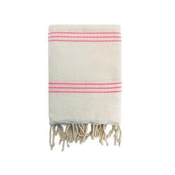 Fouta traditionnelle Calliope 200x200 190g/m² Écru/Pinky