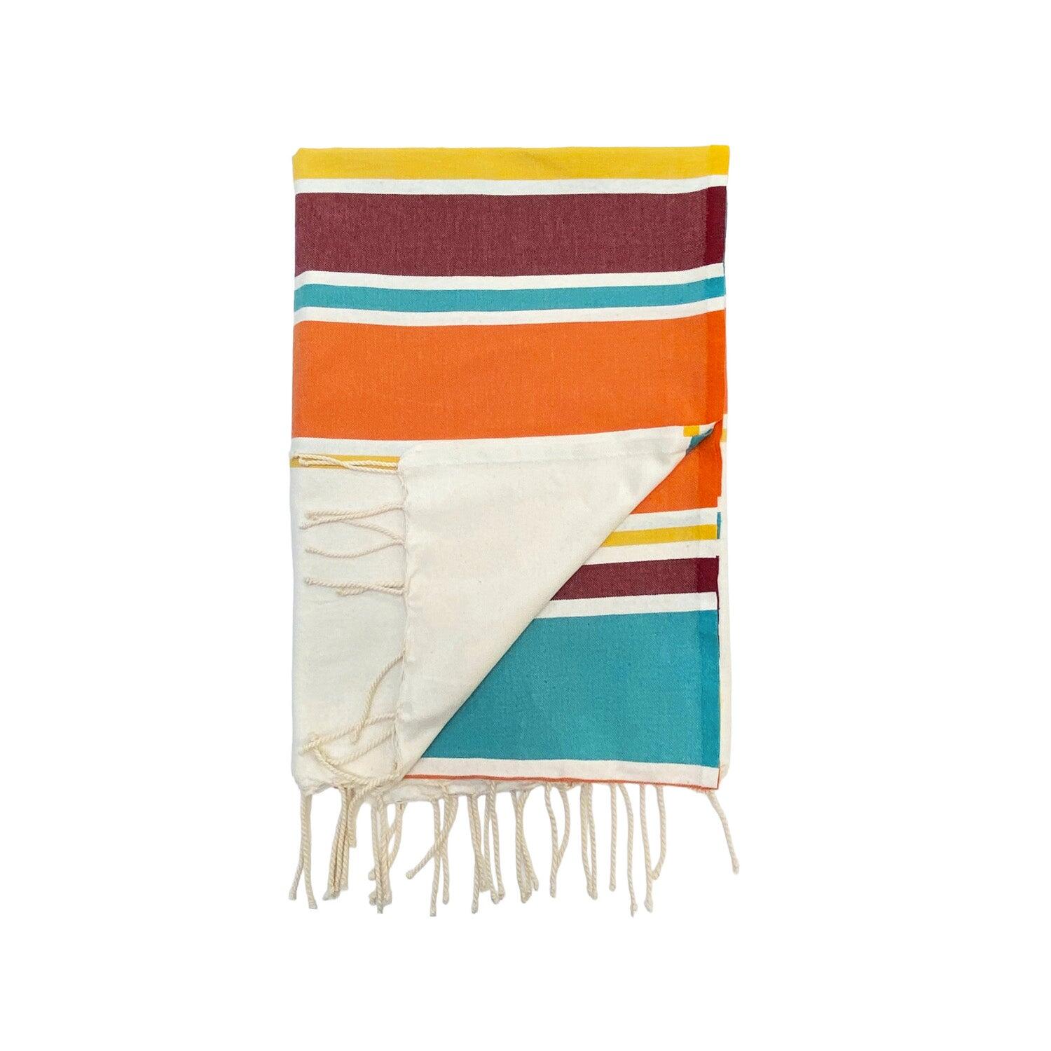 Le Comptoir De La Plage - Fouta Traditionnelle Helios 100x200 190g/m² Orange - Serviette - Orange - 42 M/l - Decathlon