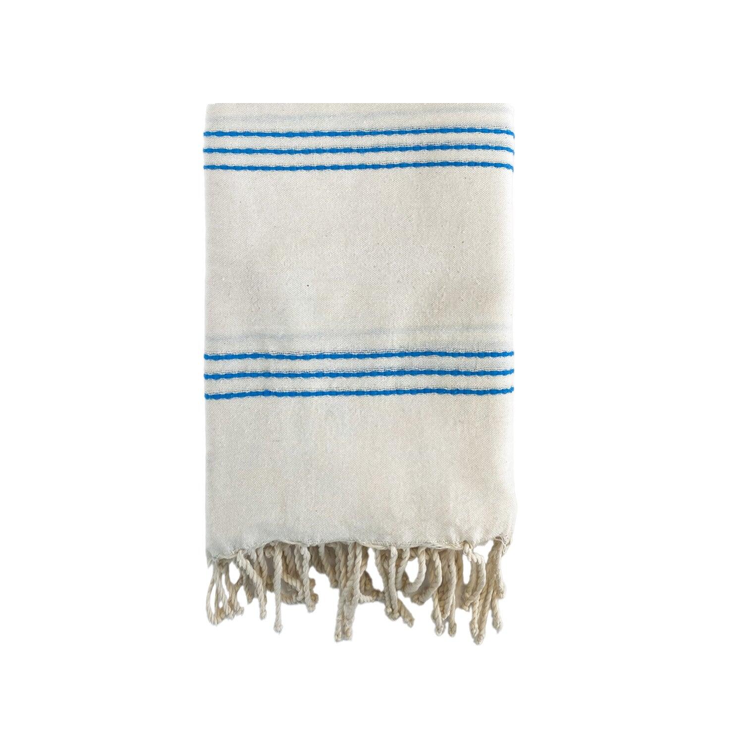 Telo da hammam tradizionale semplice Blu 100x200 190g/m² - Calliope Turchese 1/3