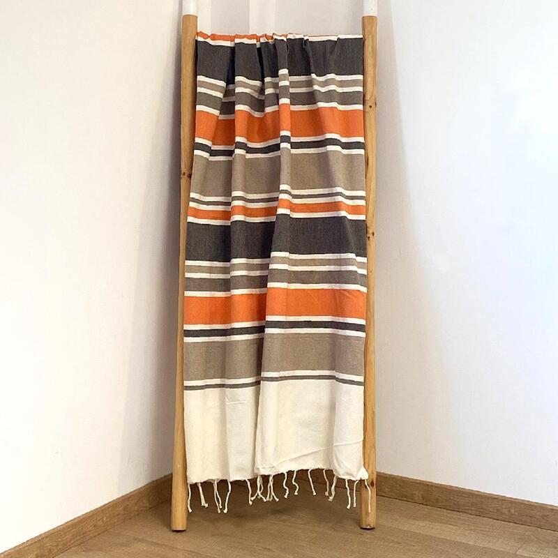 Fouta traditionnelle Helios Chocolat 100x200 190g/m² marron