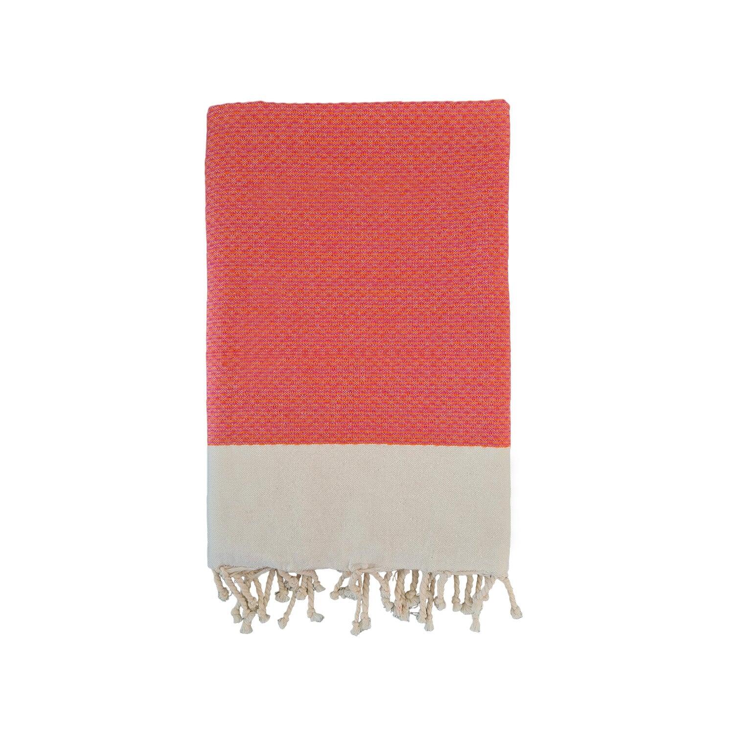 Le Comptoir De La Plage - Fouta Nid D'Abeille Traditionnelle Orange 200x200 190g/m² - Athena Orange Xl - Serviette - Orange - 48 Xl - Decathlon
