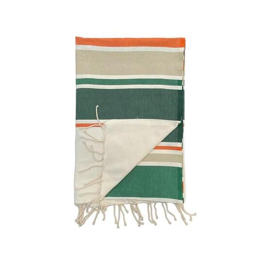Fouta plate traditionnelle - Helios Vert - 100x200cm - 190g/m²