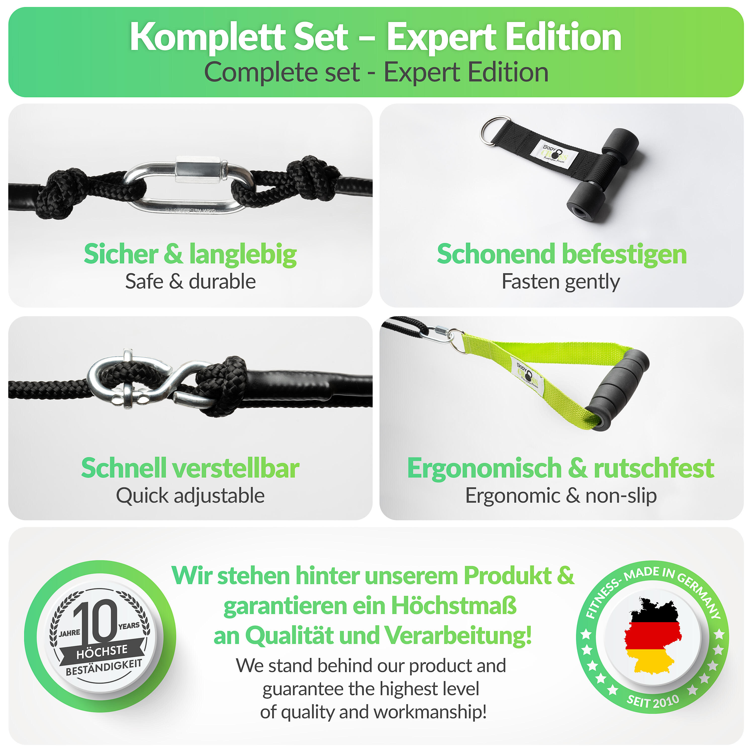 BodyCROSS® Slingtrainer Set | Expert Edition + Trainingsbuch 6/7