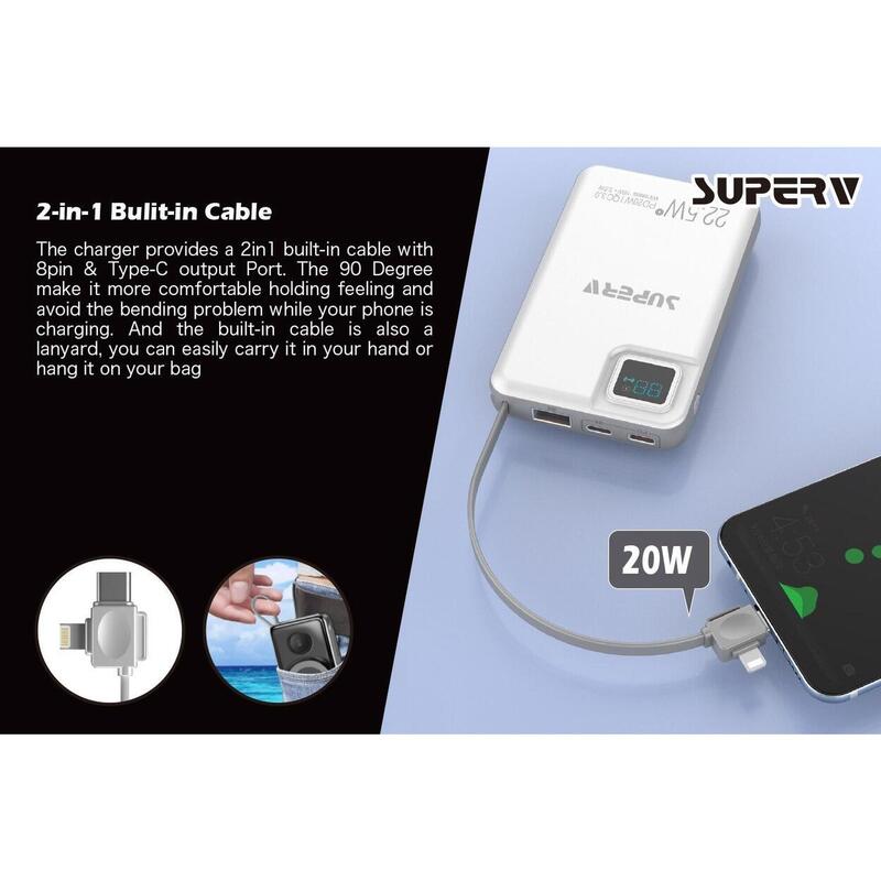 Power12 PD20W All-in-one Magnetic charger 10000mAh - White