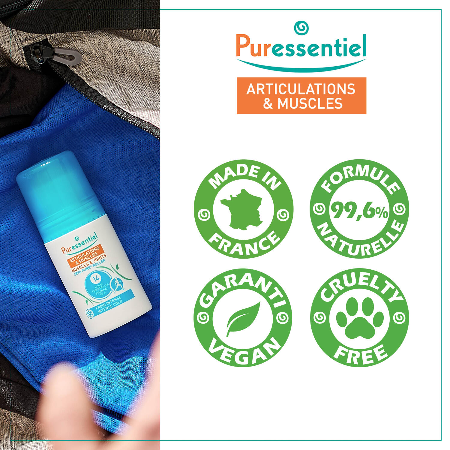 Roll-on Cryo Pure | Effet Froid | Massage Apaisant & Décontractant | 75 ml 2/5