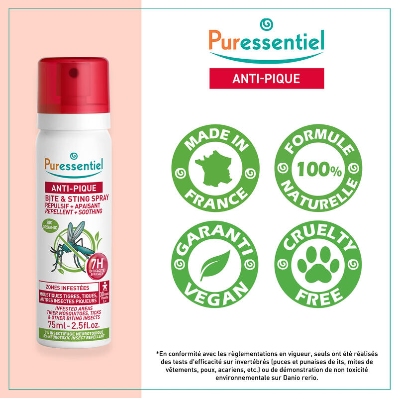 Spray Répulsif Anti-Pique aux Huiles Essentielles BIO 75ml