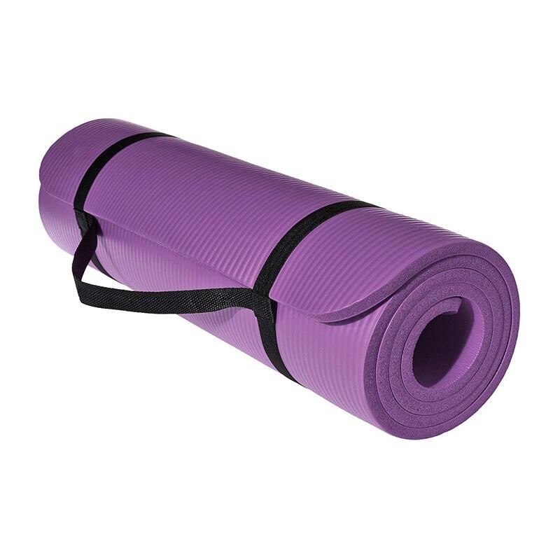 Tapete de yoga IVOL com alça de transporte - Extra grosso 12 mm - Roxo