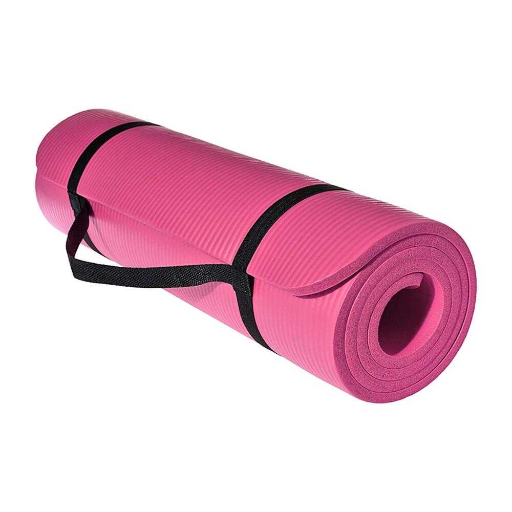 Esterilla de yoga IVOL con correa de transporte - Extra gruesa de 12 mm - Rosa 4/5