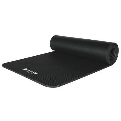 Ivol yoga mat met draagriem - extra dik 10 mm - zwart