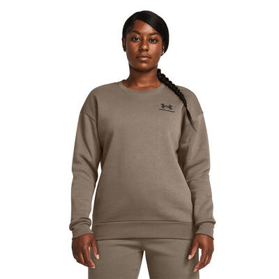 Under armour essential fleece-sweatshirt voor dames met ronde hals