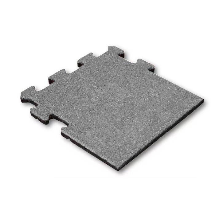 Piastrella in gomma 25 mm - 50x50 cm Grigio - Sistema puzzle Pezzo laterale 1/2