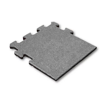 Rubber tegel 25 mm - 50x50 cm grijs - puzzelsysteem zijstuk