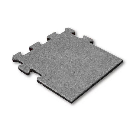 Rubber tegel 25 mm - 50x50 cm Grijs - Puzzelsysteem Zijstuk