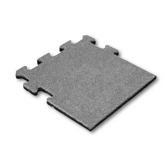 Rubber tegel 25 mm - 50x50 cm Grijs - Puzzelsysteem Zijstuk
