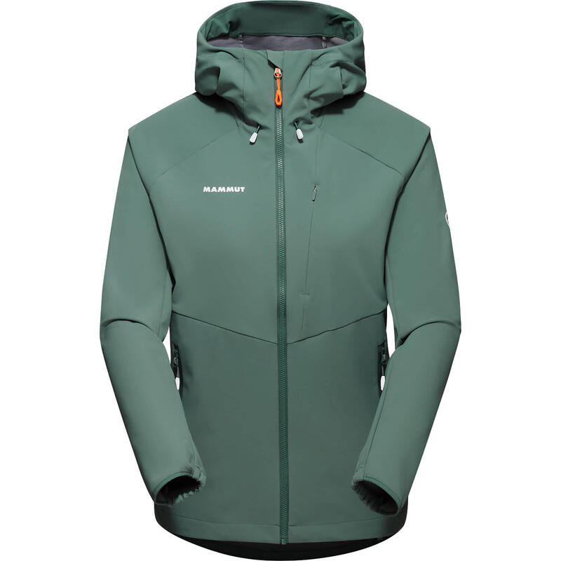 Geacă de trekking 101101960 clasică cu glugă verde damă