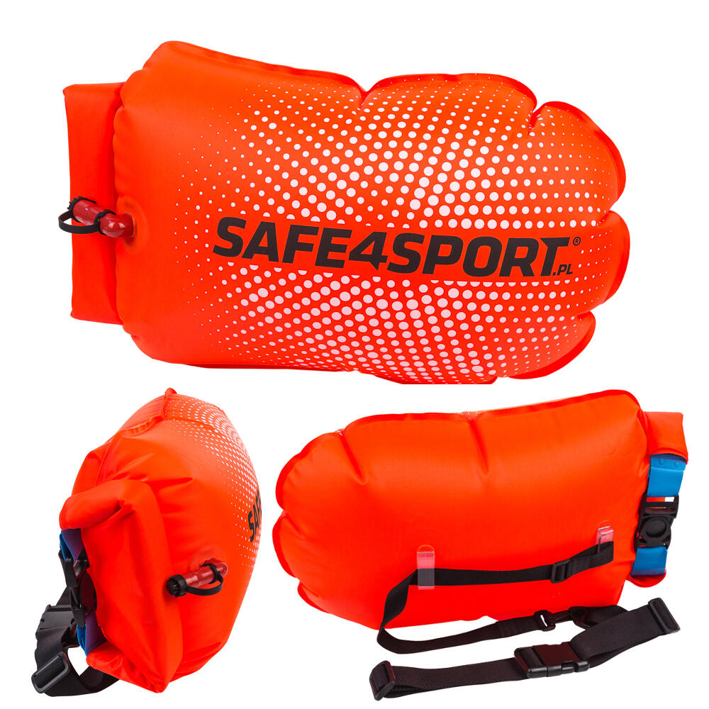 SAFE4SPORT Boa gonfiabile di sicurezza per il nuoto PerfectSwimmer+L con tasca portaoggetti