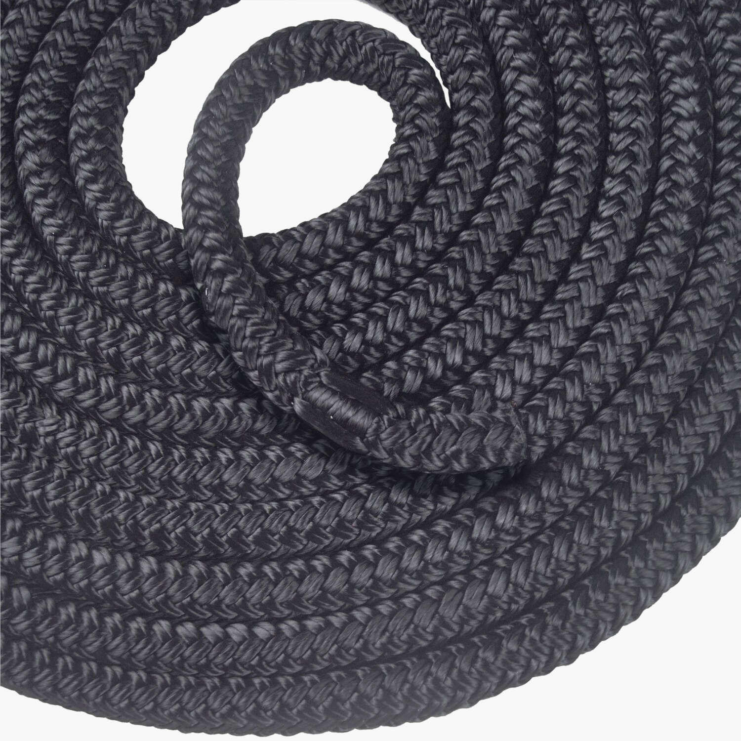 Lomo Dock Line / Mooring Line, 9.5mm x 4.6m Double Braided Nylon Rope - Black 2/5