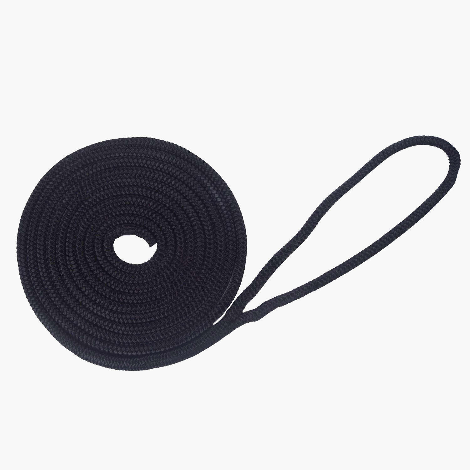 Lomo Dock Line / Mooring Line, 9.5mm x 4.6m Double Braided Nylon Rope - Black 3/5