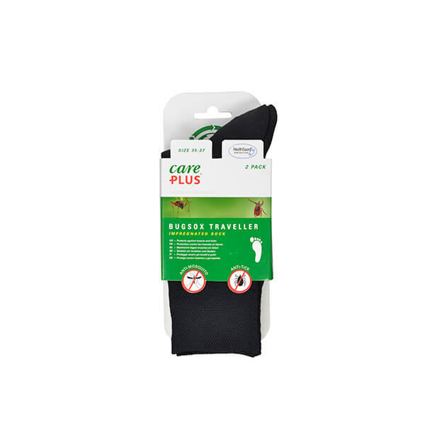 Care Plus wandelsokken - Bugsox Traveller - twee paar - zwart - Maat: 35-37 - 2/2