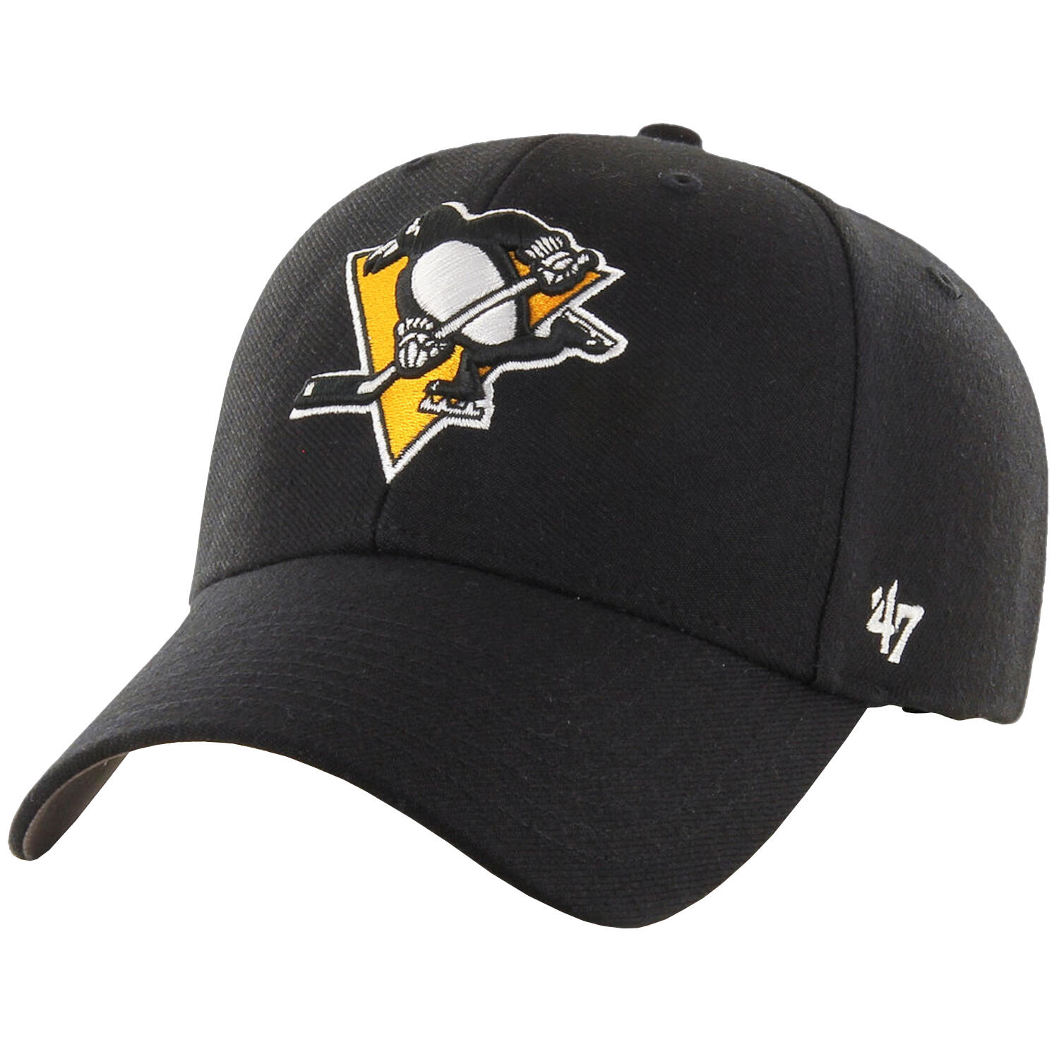 47 Brand - Casquette Unisexes 47 Brand Nhl Pittsburgh Penguins Mvp Cap - Casquette - Noir - Taille Unique - Decathlon