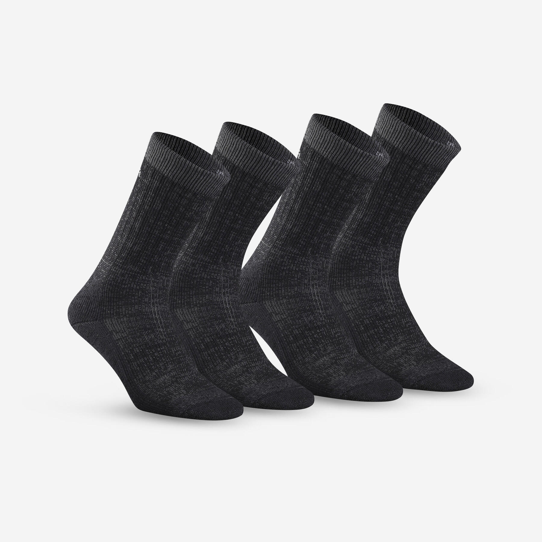 QUECHUA Refurbished Warm Hiking Socks - SH100 U-Warm Mid - 2 Pairs - B Grade