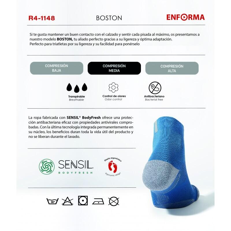 Calcetines de Running Enforma BOSTON Azul. Efecto Acolchado. 3/7