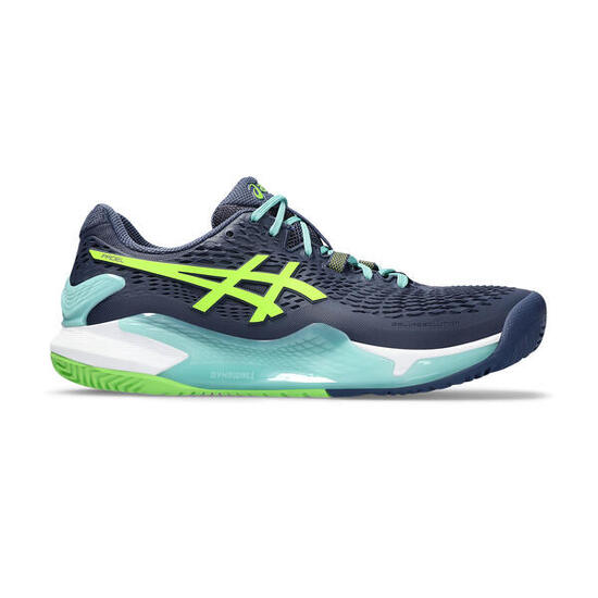 Zapatillas Asics Gel Resolution 9 Padel Azul Lima Electrico - - 41,5