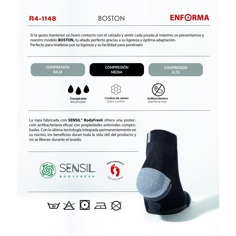 Calcetines de Running Enforma BOSTON Negro. Efecto Acolchado. 3/7