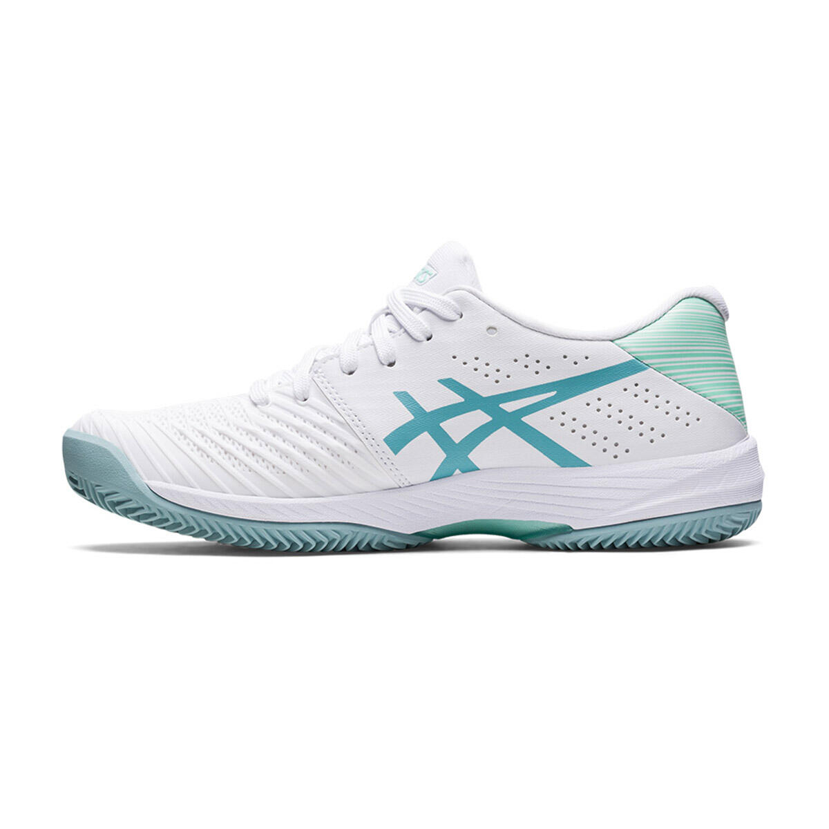 Scarpe Da Donna Asics Solution Swift Ff Clay 1042a198 104 Bianche E Blu 2/5