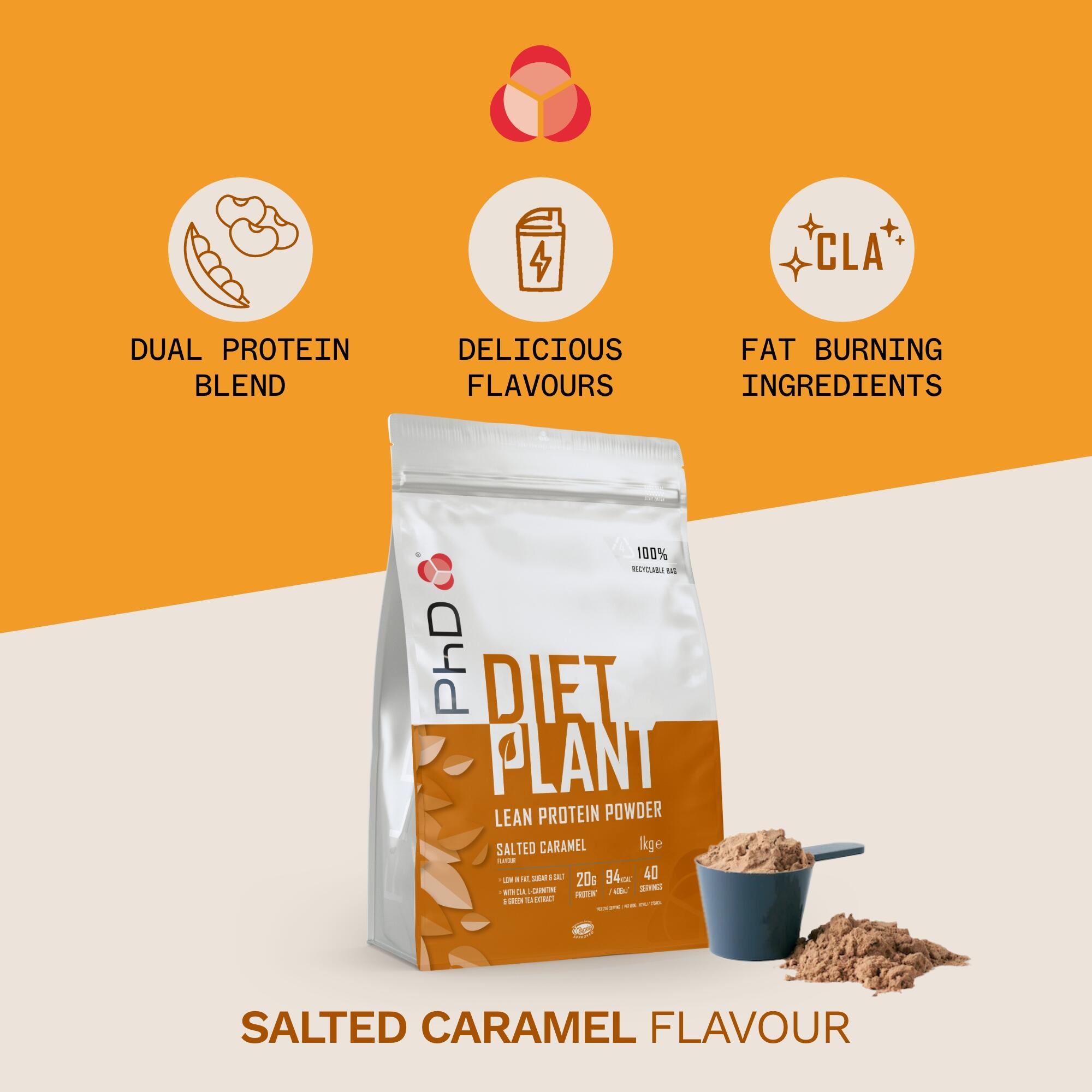 PhD Nutrition | Diet Plant Powder | Salted Caramel Flavour | 1kg 4/5