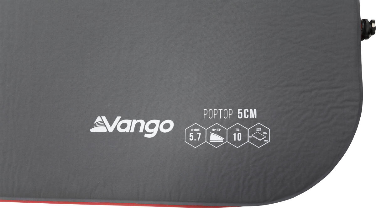 Vango PopTop 5cm Self-Inflating Sleeping Mattress - Shadow Grey 2/6