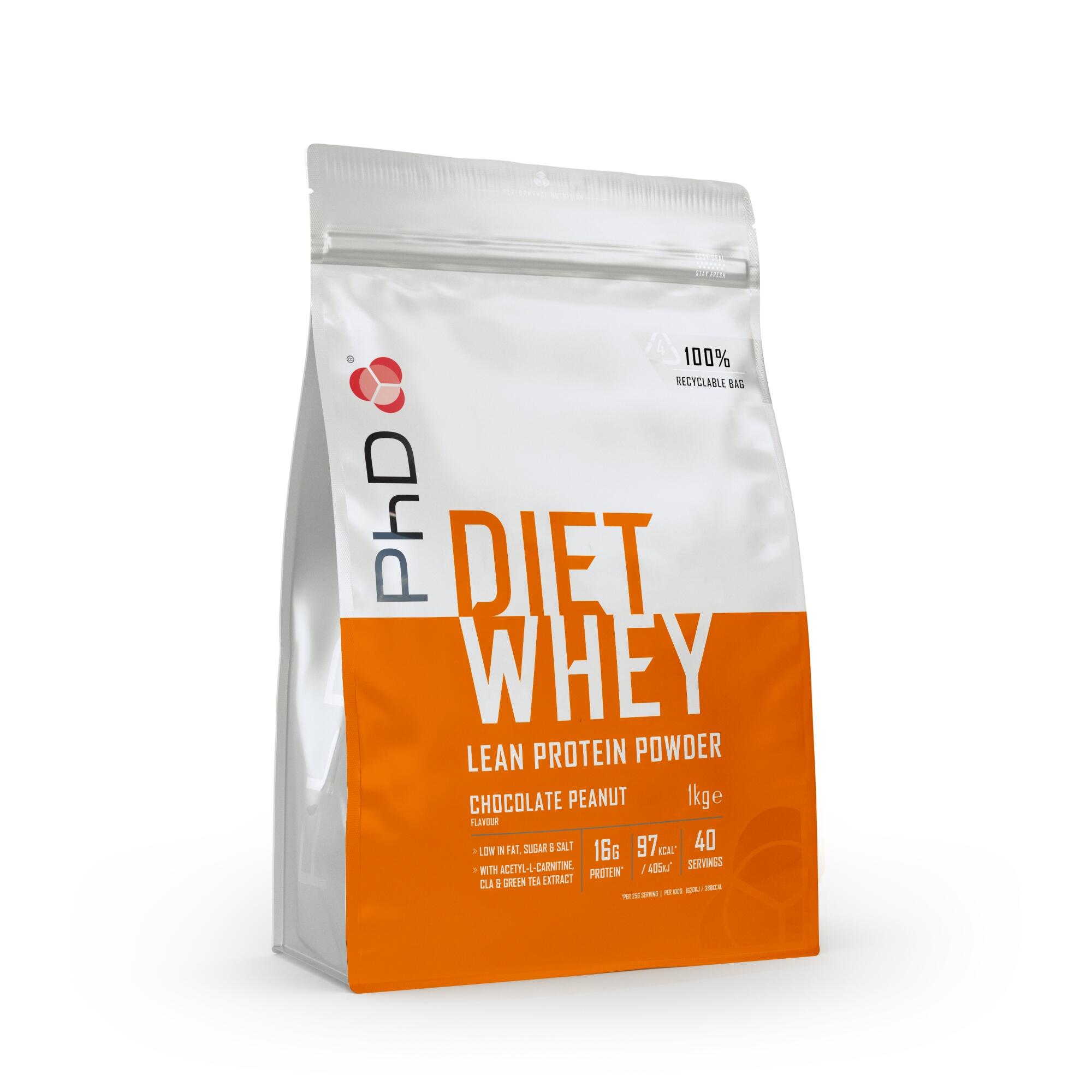 PHD NUTRITION PhD Nutrition | Diet Whey Powder | Chocolate Peanut Flavour | 1kg