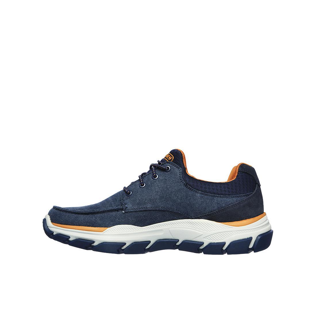 Sapatos Masculinos Skechers Respeitados Azuis 3/5