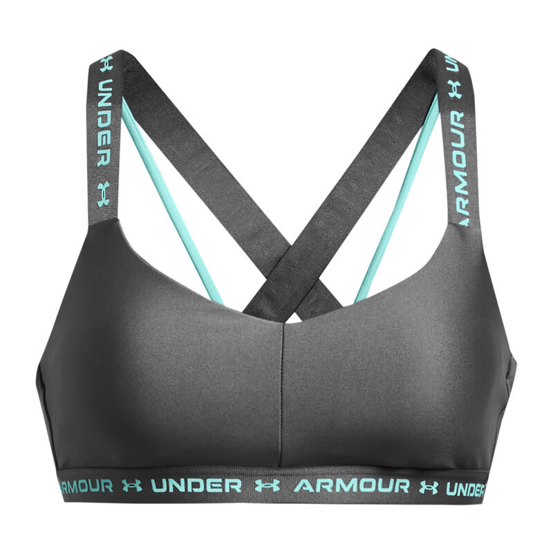 Bustieră fitness Sutien sport Crossback Low, gri închis